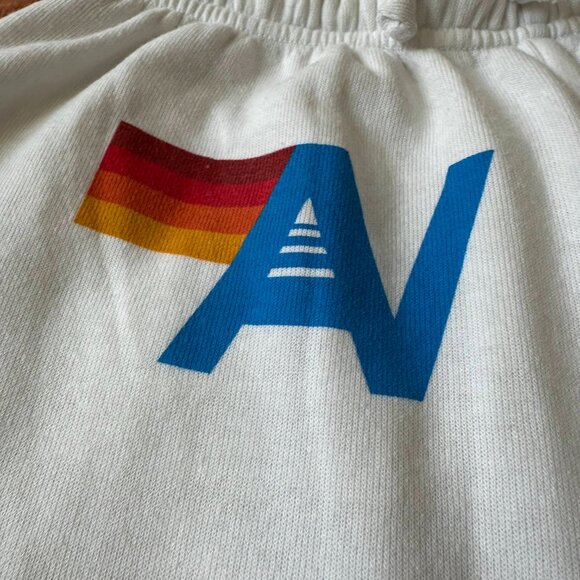 NWT AVIATOR NATION LOGO SWEATPANTS - WHITE MEDIUM - Picture 6 of 7